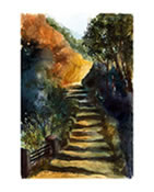 Stone Steps Print from Original Watercolor Painting